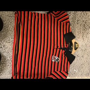 Micky Mouse Crop Top button up